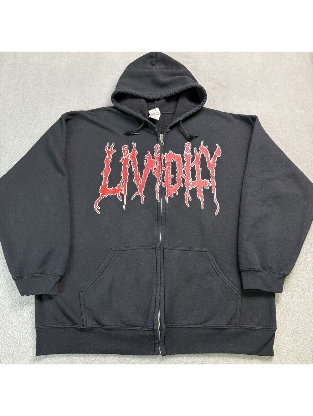 Lividity Masters Of Depravity Death Metal Band Zip Up Hoodie Band Size XL Black